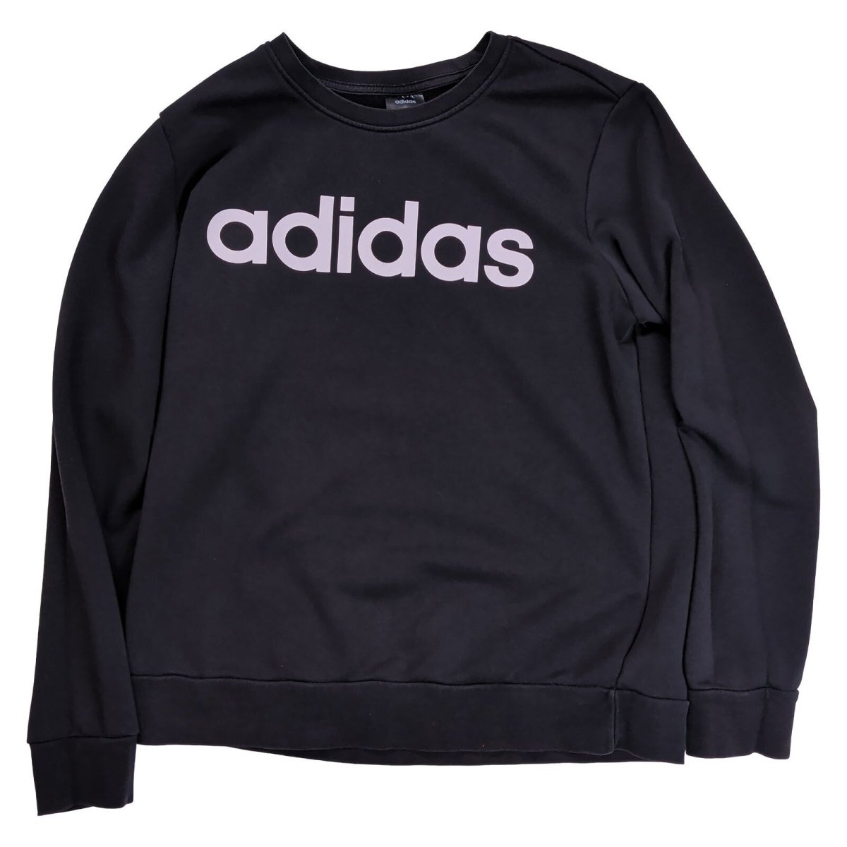 adidas Unisex Adults Sweatshirt Large Black Logo Print – product photo 1 | RewearableUK