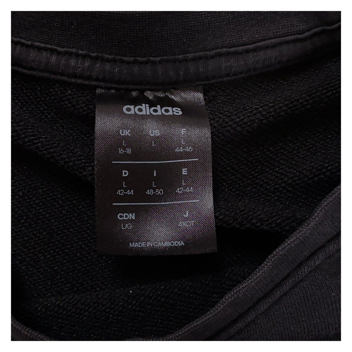 adidas Unisex Adults Sweatshirt Large Black Logo Print – product photo 3 | RewearableUK