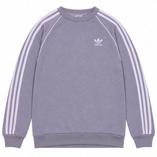 Adidas Unisex Grey Striped Sweatshirt S Polyester - product photo 1