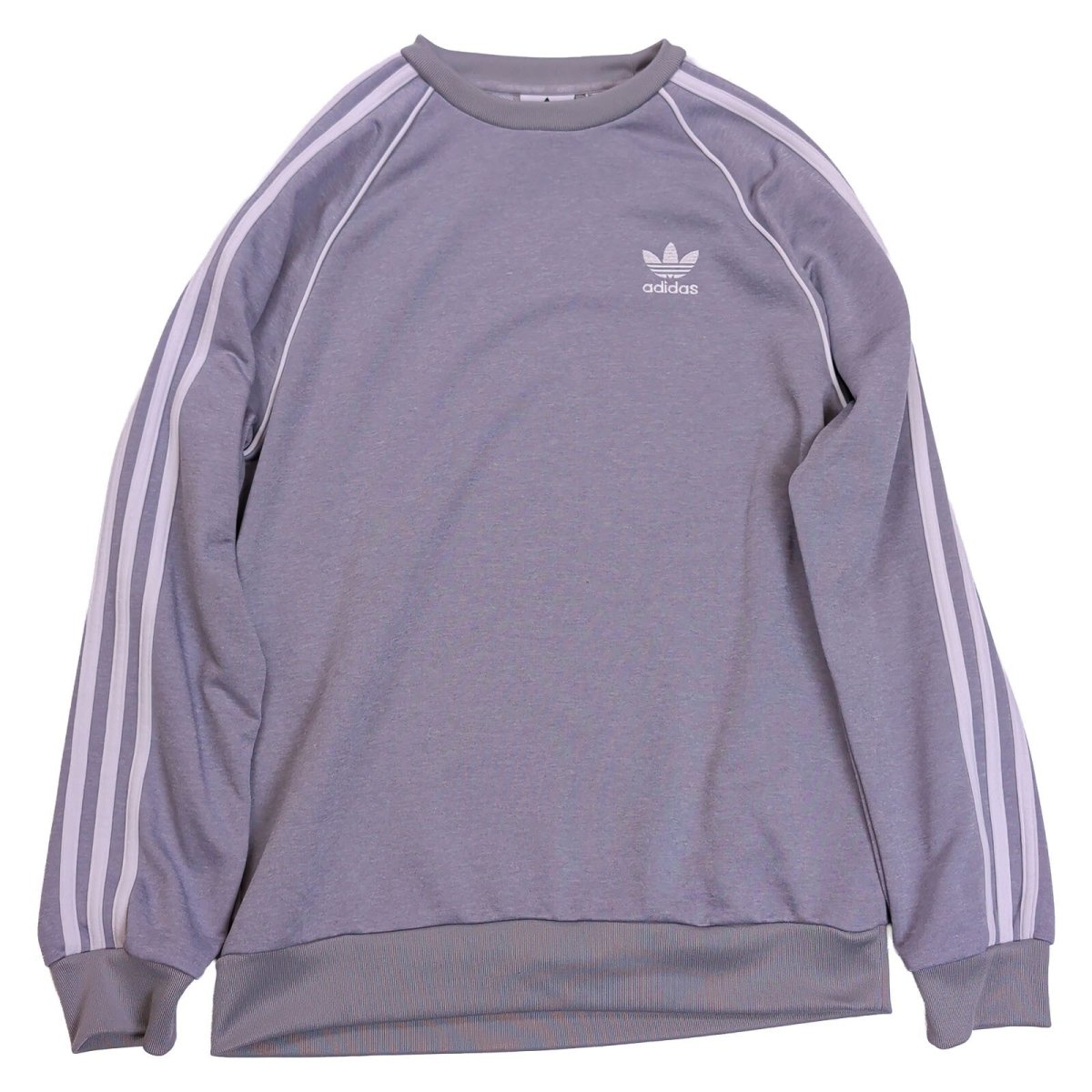 adidas Unisex Adults Sweatshirt Small Grey Striped Polyester – product photo 2 | RewearableUK