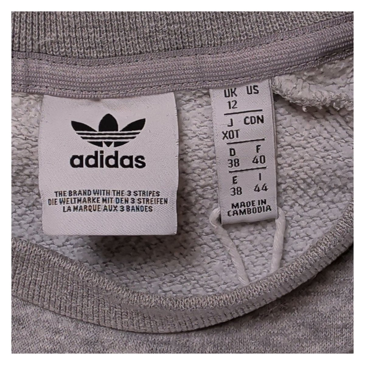 Adidas Women Sweatshirt UK 12 Grey Lilac Striped Embroidered Logo – product photo 4 | RewearableUK