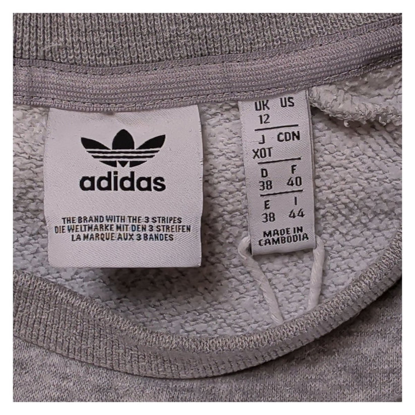 Adidas Women Sweatshirt UK 12 Grey Lilac Striped Embroidered Logo – product photo 4 | RewearableUK