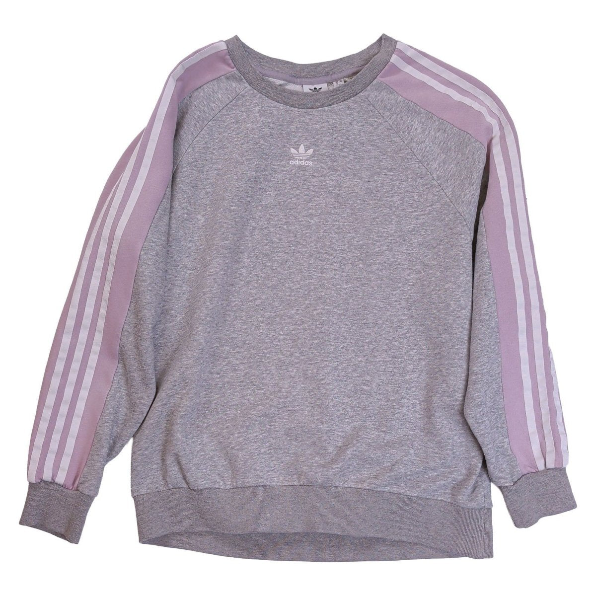 Adidas Women Sweatshirt UK 12 Grey Lilac Striped Embroidered Logo – product photo 8 | RewearableUK