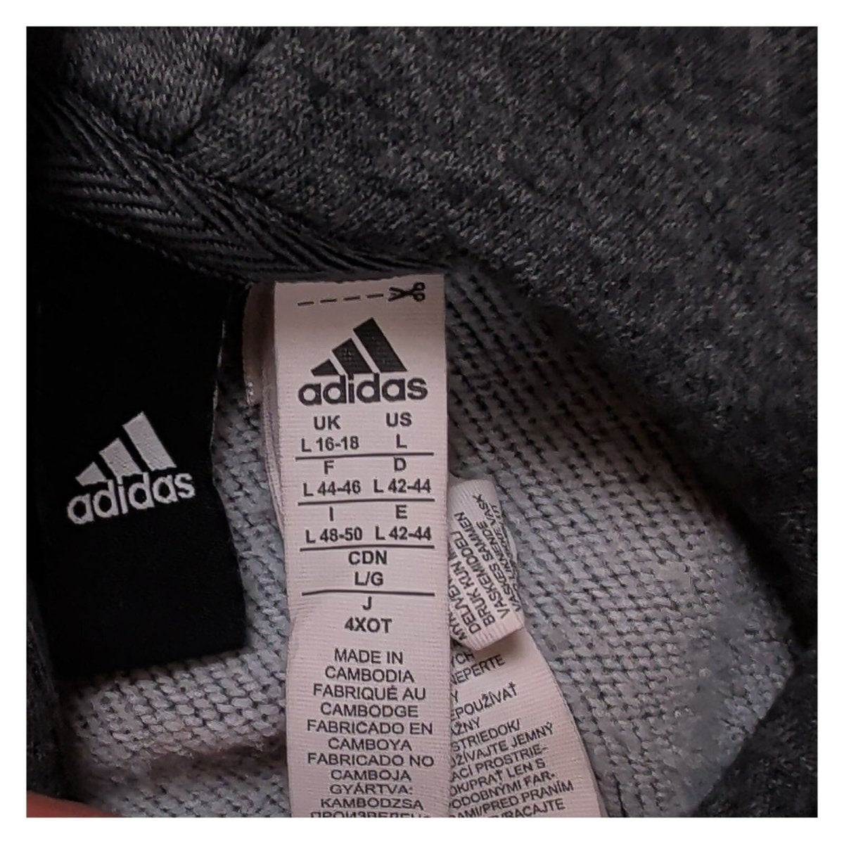 Adidas Women's Hoodie Large Charcoal Grey Logo Graphic – product photo 8 | RewearableUK