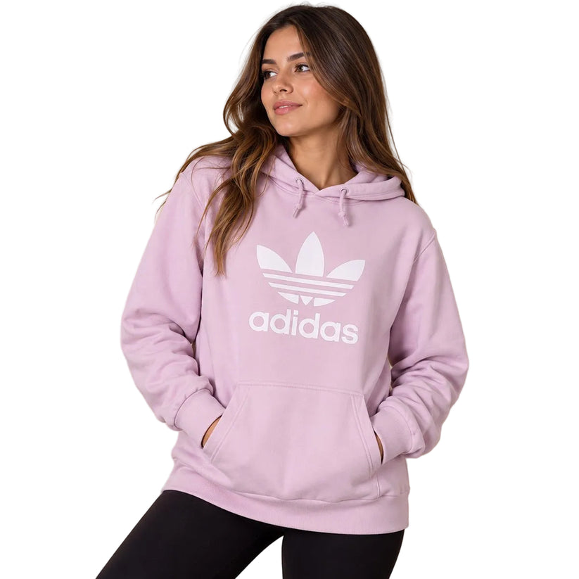 adidas Women's Hoodie S Pink Trefoil Logo 100% Cotton Blend – Hoodie product photo 1 | RewearableUK