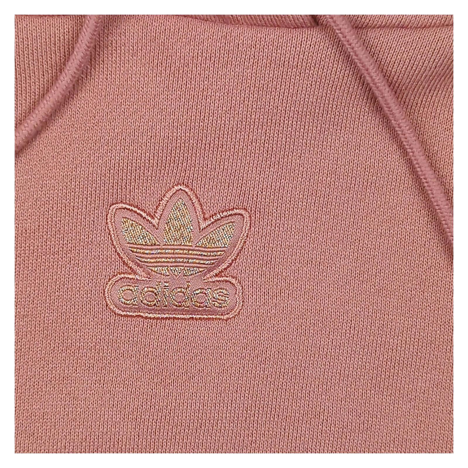 adidas Adidas Women’s Plus Size 20 - 22 Pink Glitter Cropped Hoodie Jacket Cotton Blend Sweater & Hoodie RewearableUK
