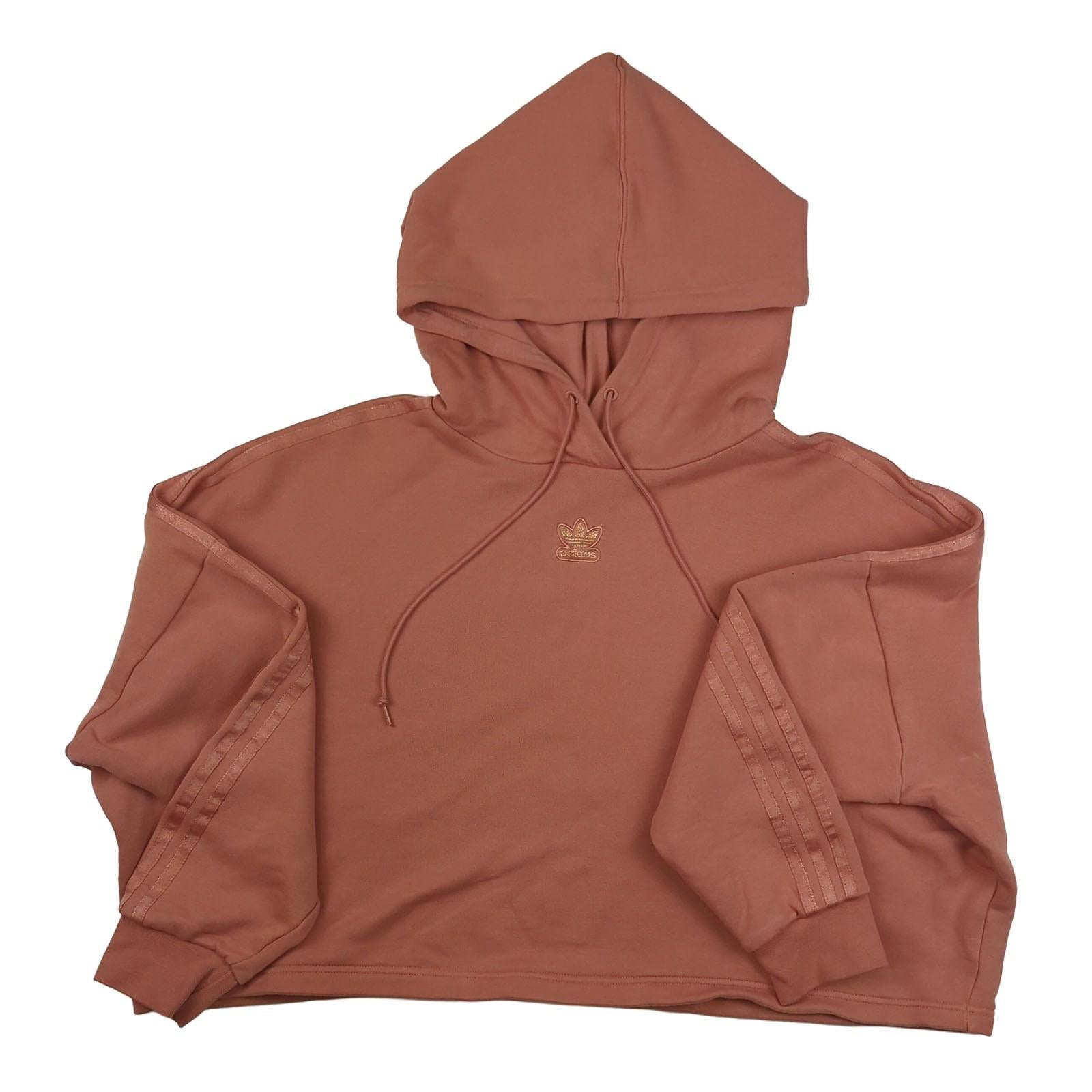 adidas Adidas Women’s Plus Size 20 - 22 Pink Glitter Cropped Hoodie Jacket Cotton Blend Sweater & Hoodie RewearableUK