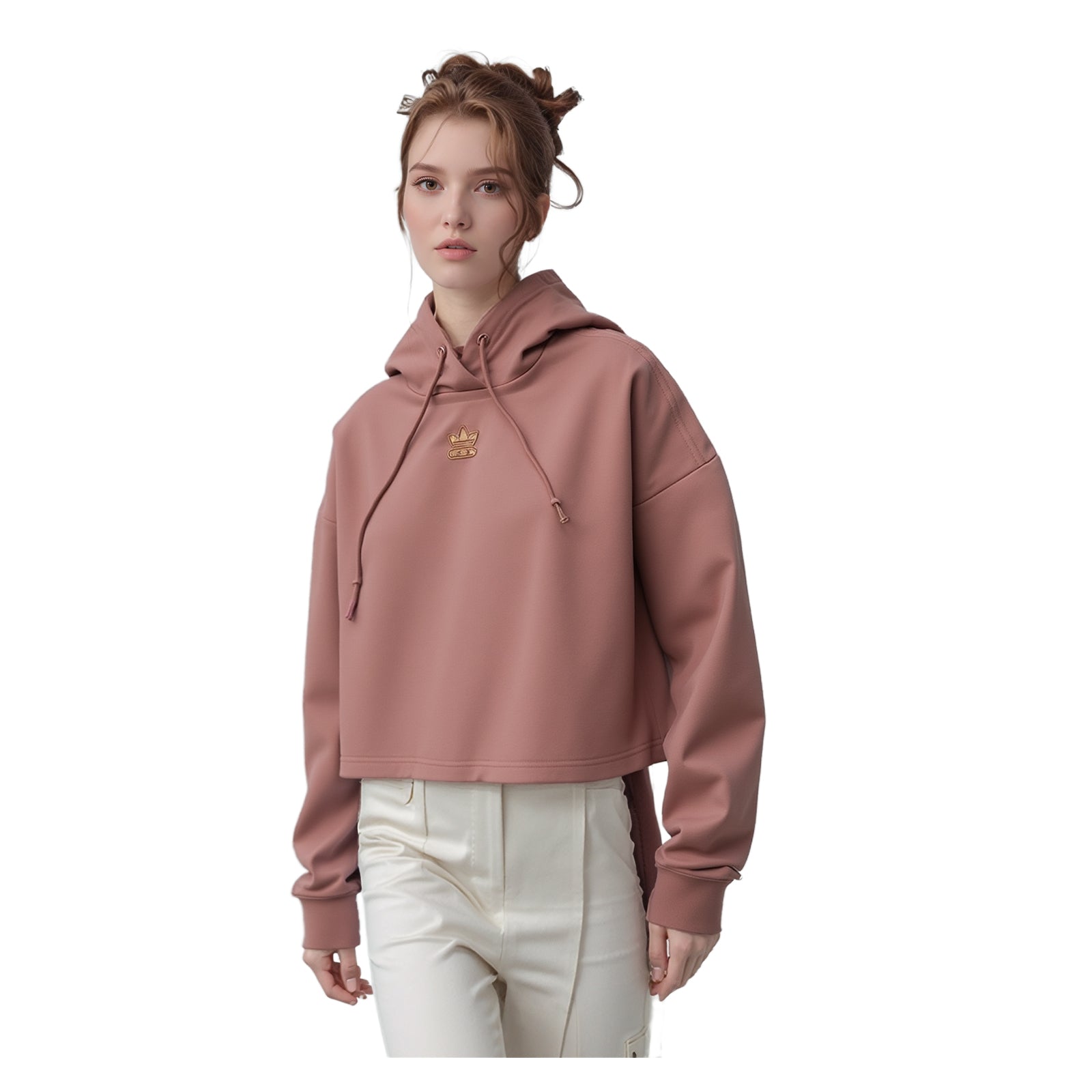 adidas Adidas Women’s Plus Size 20 - 22 Pink Glitter Cropped Hoodie Jacket Cotton Blend Sweater & Hoodie RewearableUK