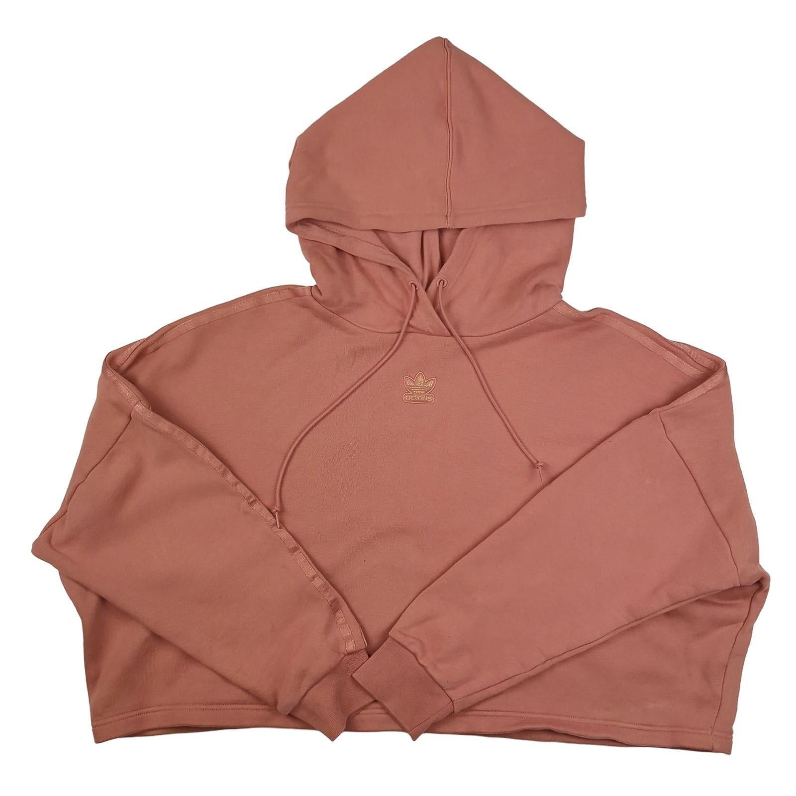 adidas Adidas Women’s Plus Size 20 - 22 Pink Glitter Cropped Hoodie Jacket Cotton Blend Sweater & Hoodie RewearableUK