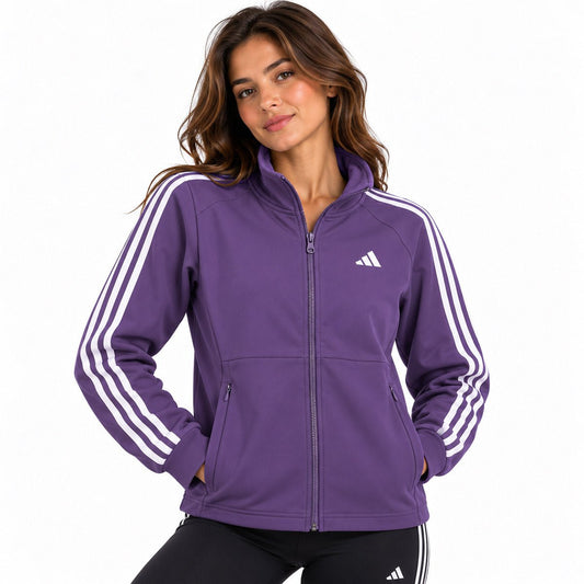 Adidas Women's Purple Striped Full Zip Jacket XS – Jacket product photo 1 | RewearableUK