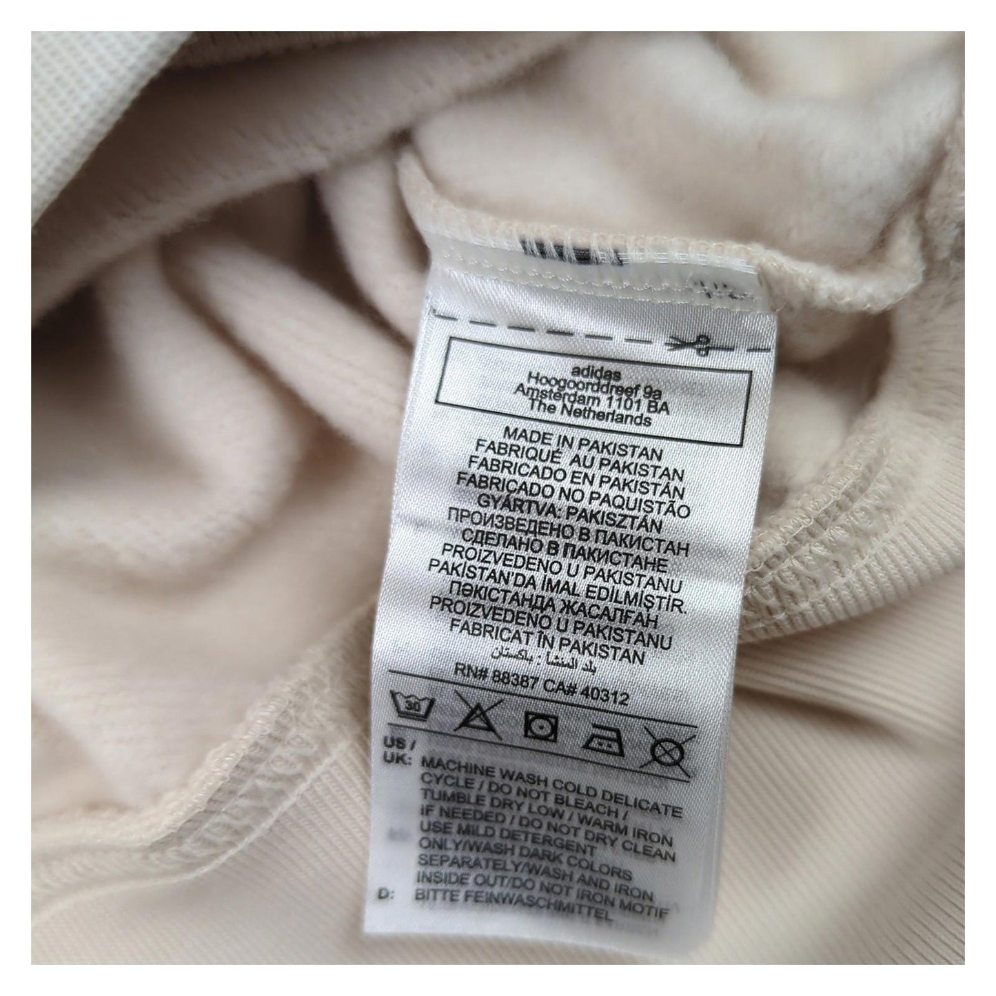 adidas Adidas Womens Small Cream Cropped Sweatshirt Long Sleeve Top | Excellent Sweater & Hoodie RewearableUK