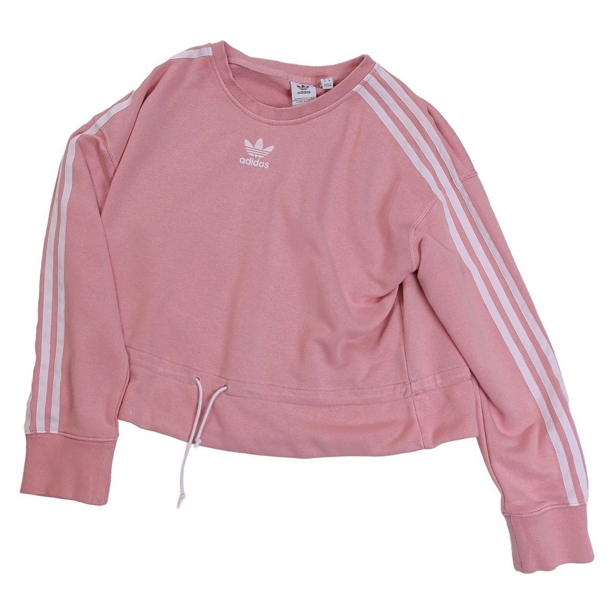 Adidas Women's Sweatshirt XS Pink Striped Drawstring – product photo 1 | RewearableUK