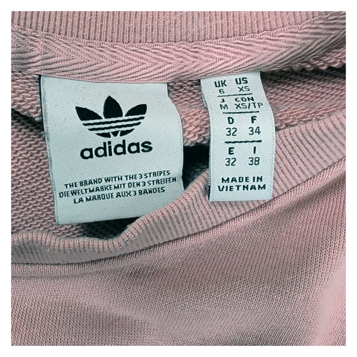 Adidas Women's Sweatshirt XS Pink Striped Drawstring – product photo 6 | RewearableUK