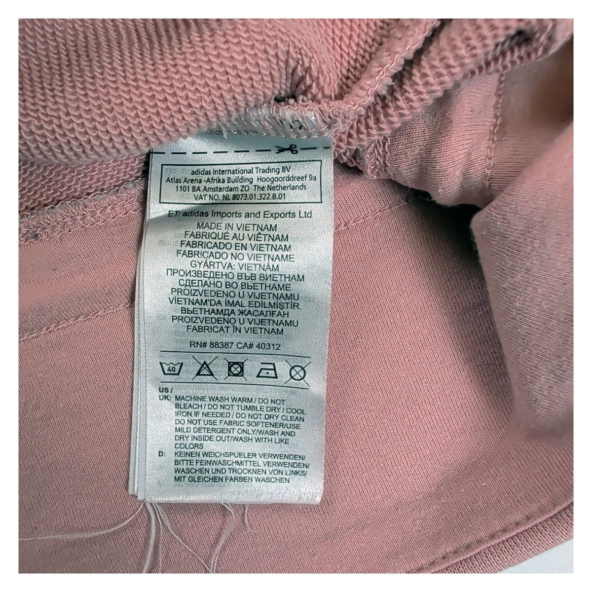 Adidas Women's Sweatshirt XS Pink Striped Drawstring – product photo 7 | RewearableUK