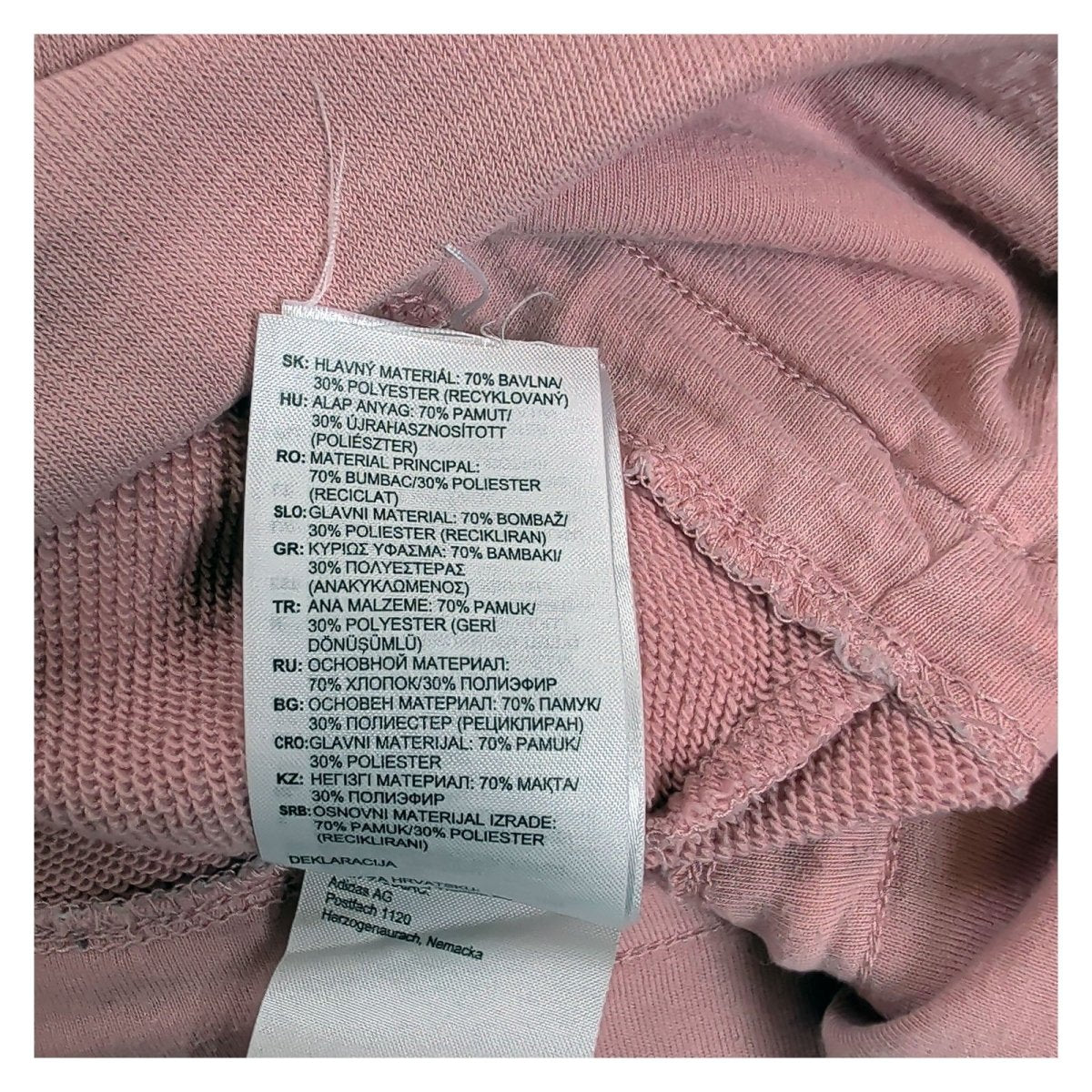 Adidas Women's Sweatshirt XS Pink Striped Drawstring – product photo 9 | RewearableUK