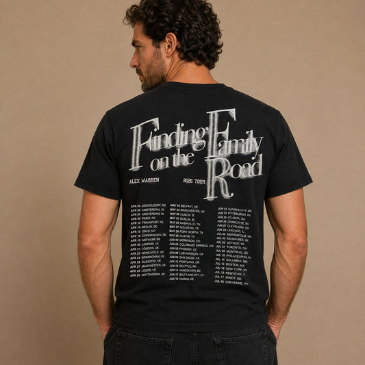 Alex Warren Finding Family 2026 Tour T-Shirt M Black Double-Sided – Music T-Shirt product photo 2 | RewearableUK