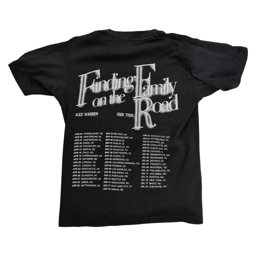 Alex Warren Finding Family On The Road 2026 Tour T-Shirt M Black Double Sided – product photo 2 | RewearableUK