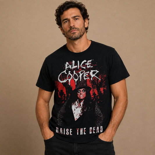Alice Cooper Raise the Dead 2012-2013 Tour T-Shirt S Black Double-Sided – Music T-Shirt product photo 1 | RewearableUK