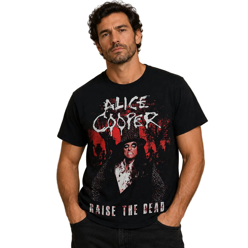 Alice Cooper Raise the Dead 2012-2013 Tour T-Shirt S Black Double-Sided – Music T-Shirt product photo 1 | RewearableUK