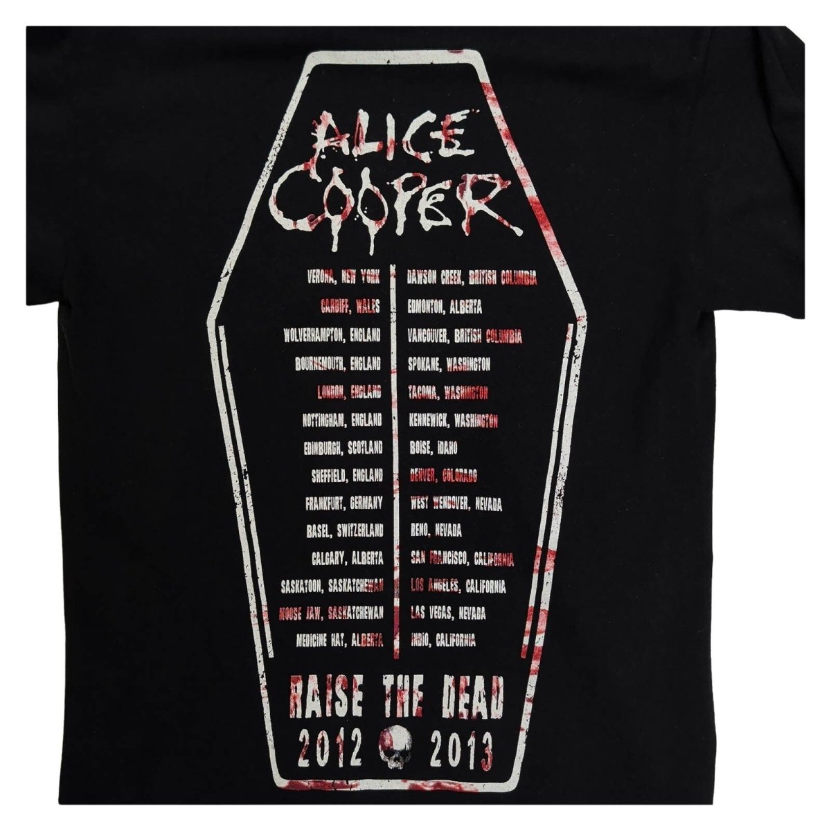 Alice Cooper Raise The Dead 2012 2013 Tour T-Shirt S Black Double Sided Rock – product photo 4 | RewearableUK