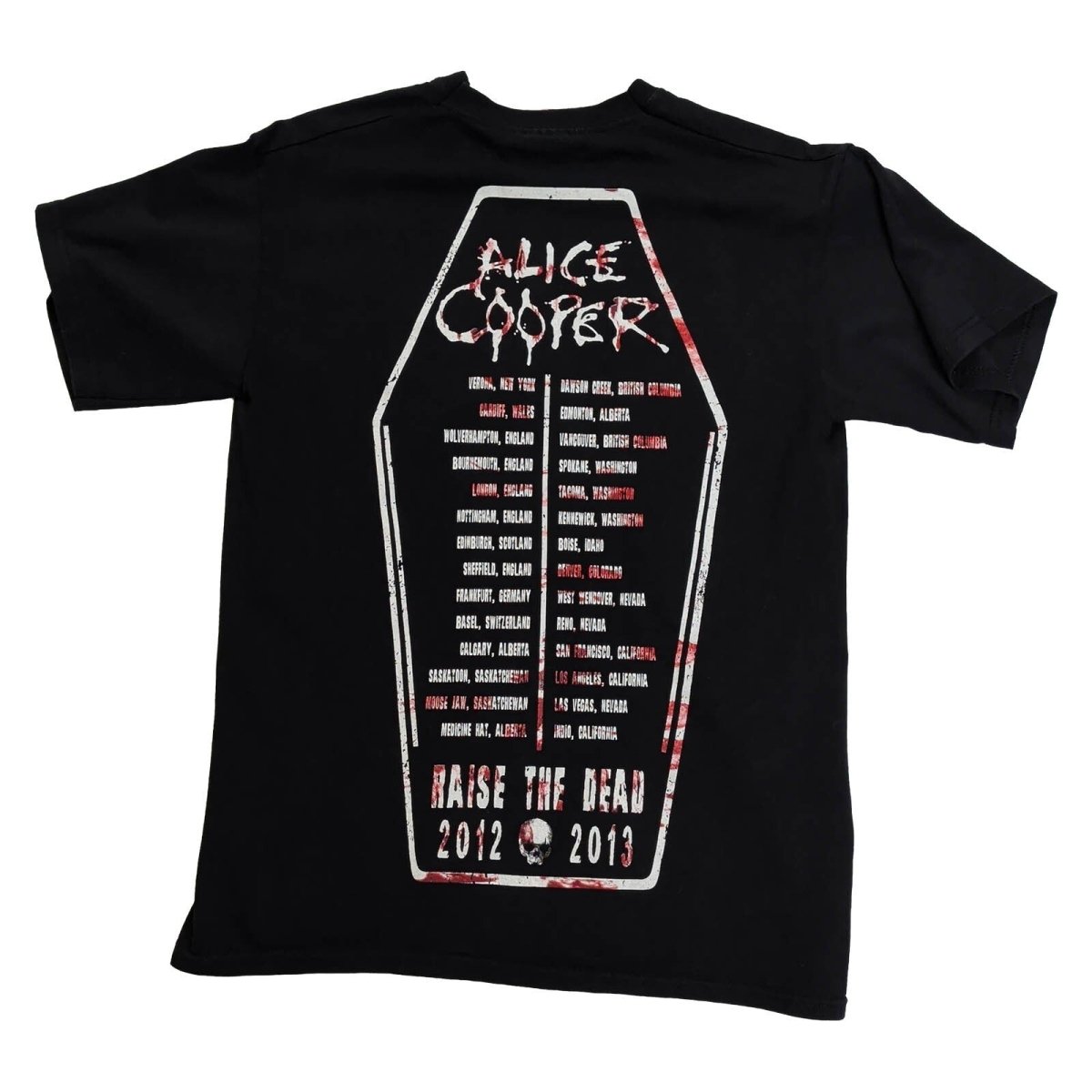 Alice Cooper Raise The Dead 2012 2013 Tour T-Shirt S Black Double Sided Rock – product photo 2 | RewearableUK
