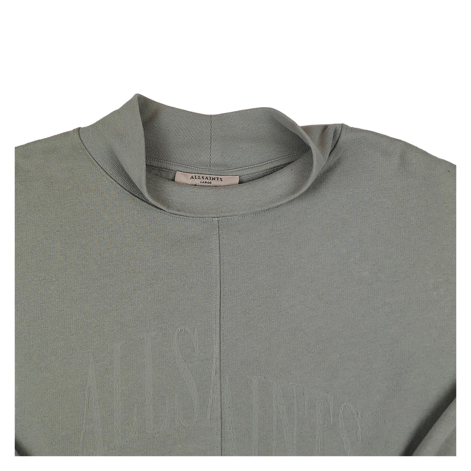 AllSaints All Saints Jumper Womens Large Green Cotton Long Sleeve Casual Sweater Used Sweater & Hoodie RewearableUK