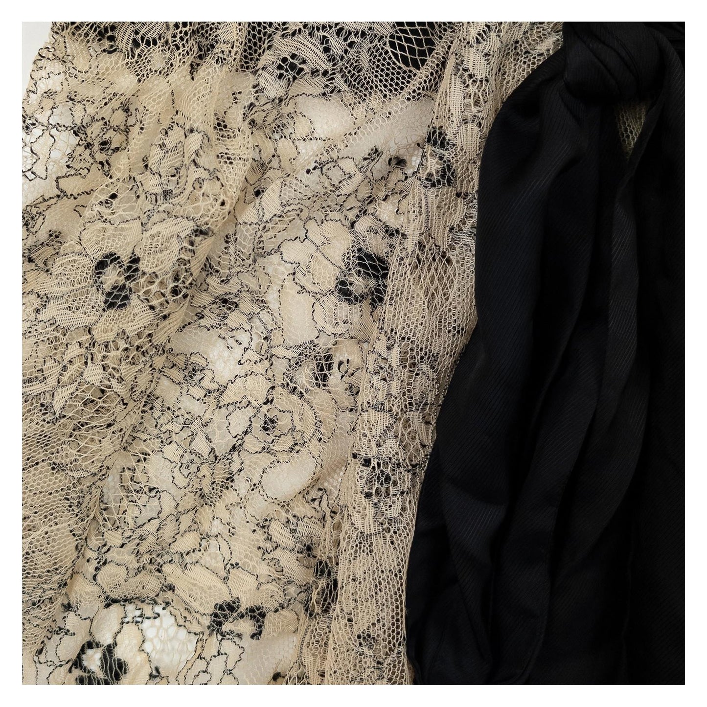 AllSaints Lace Top UK 10 Nude Black Ribbon Tie Back Grunge Fairycore Vest Cami by AllSaints – | RewearableUK