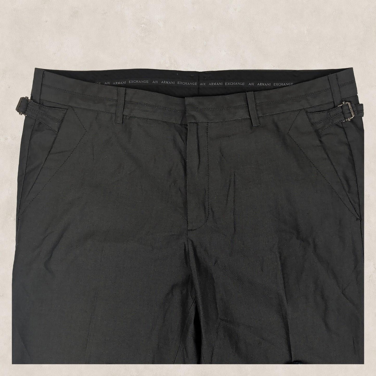 Armani Exchange A|X Mens Black Tailored Chino Trousers 36 Regular by Armani Exchange – chino | RewearableUK