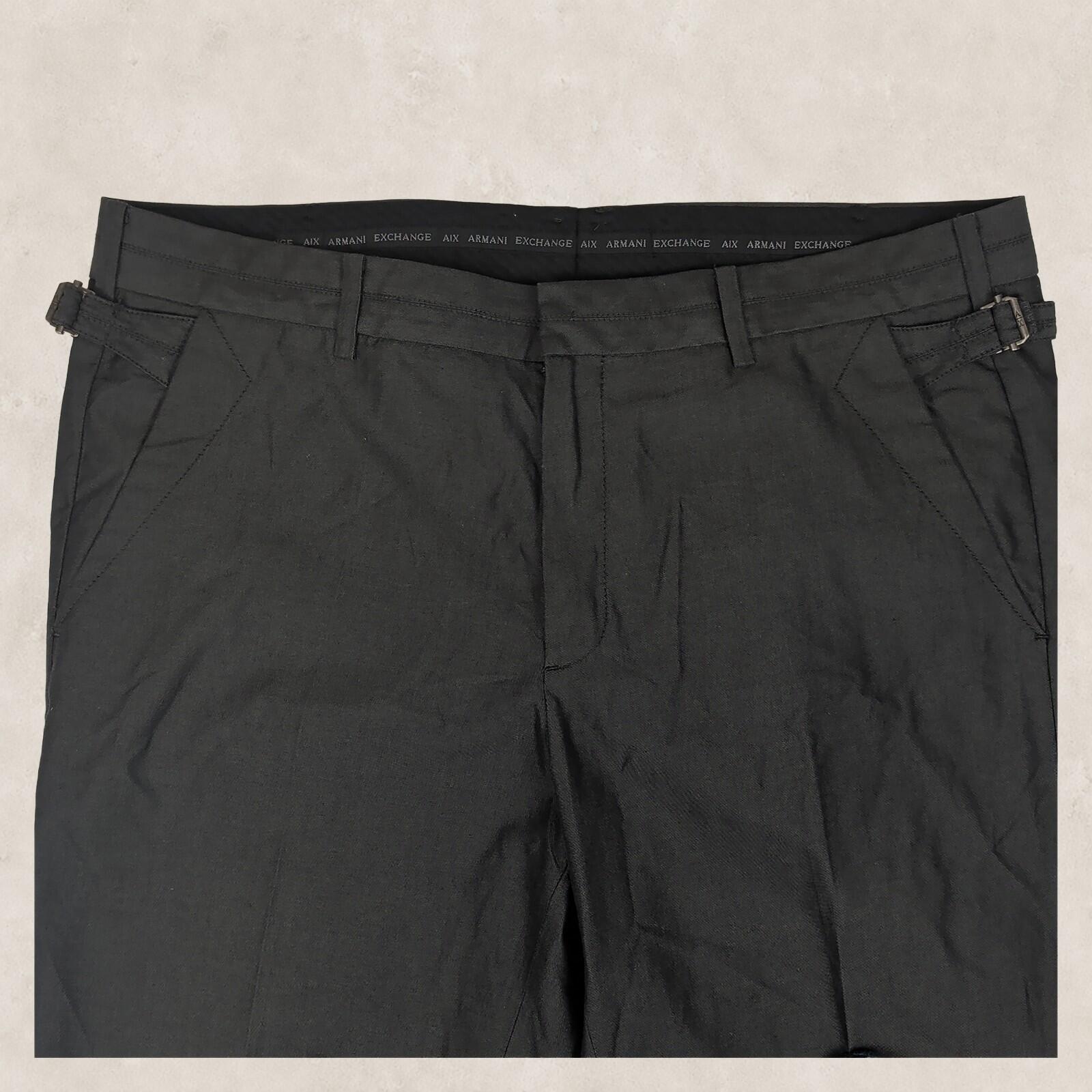 Armani Exchange A|X Mens Black Tailored Chino Trousers 36 Regular by Armani Exchange – chino | RewearableUK
