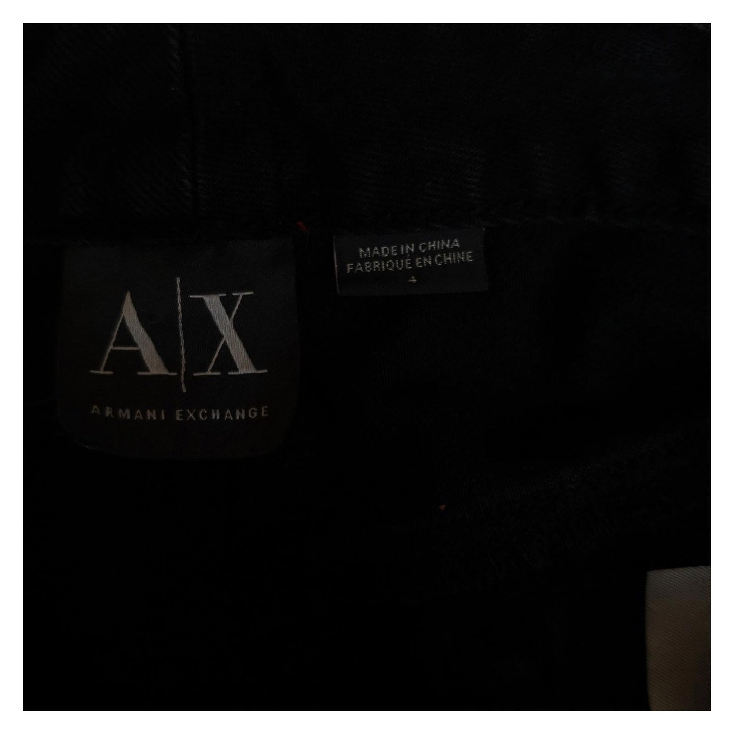 Armani Exchange J11 Skinny Jeans US 4 UK 8 Black Stretch Metal Logo Plate Pants by Armani – | RewearableUK