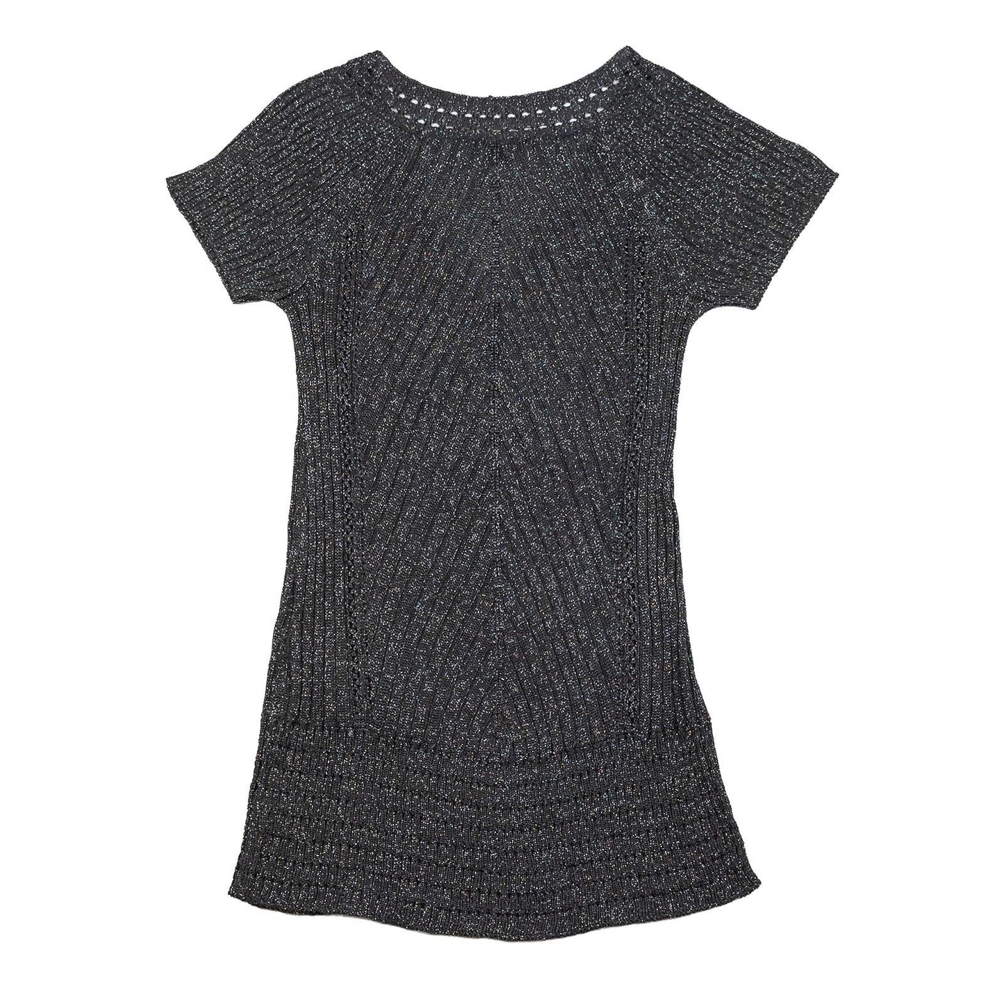 Armani Exchange Knit Tunic Top XS Black Metallic Shimmer V - Neck Pattern Dress by Armani Exchange – | RewearableUK
