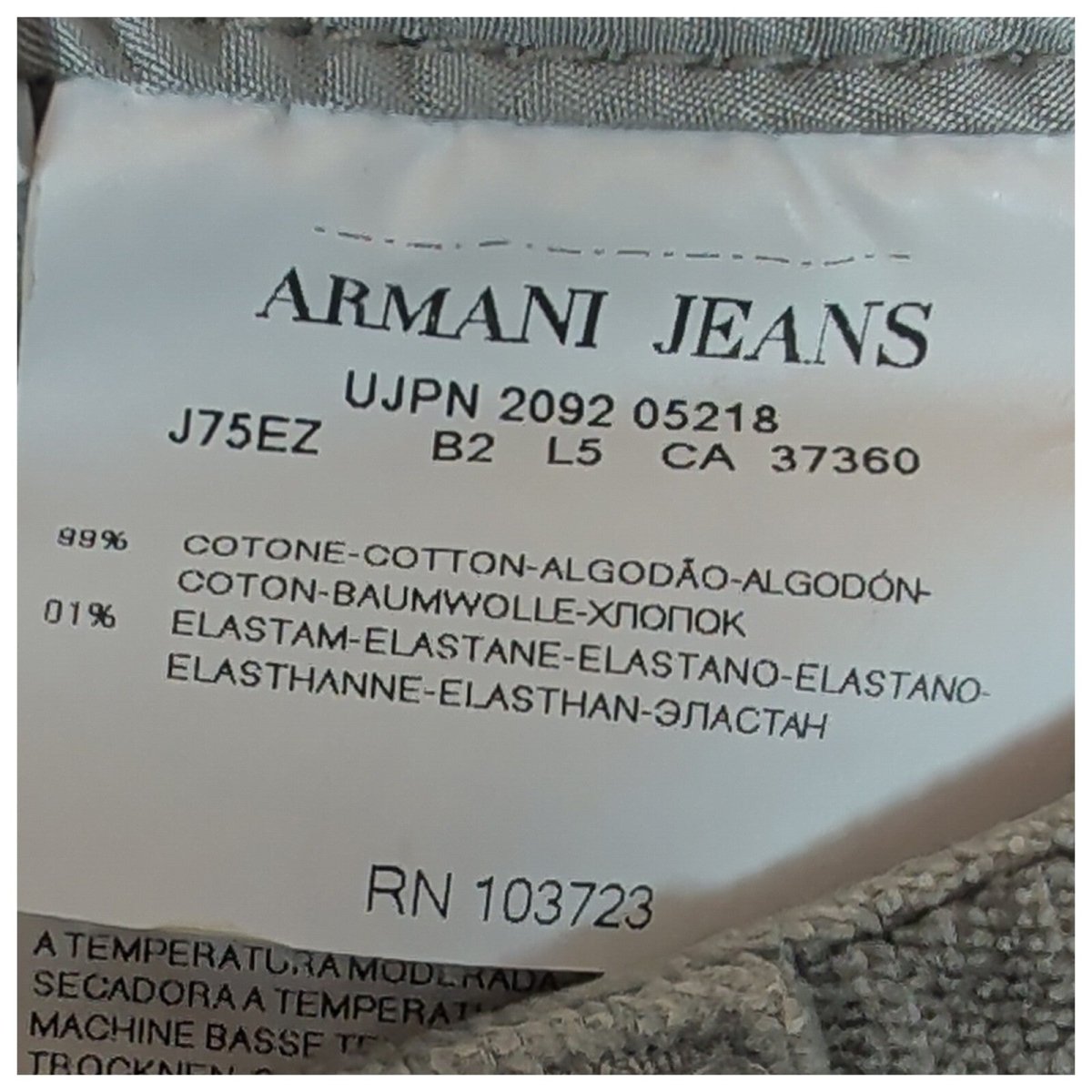 Armani Jeans AJ Women’s Trousers W29 Grey Cotton Stretch Straight Leg – product photo 7 | RewearableUK