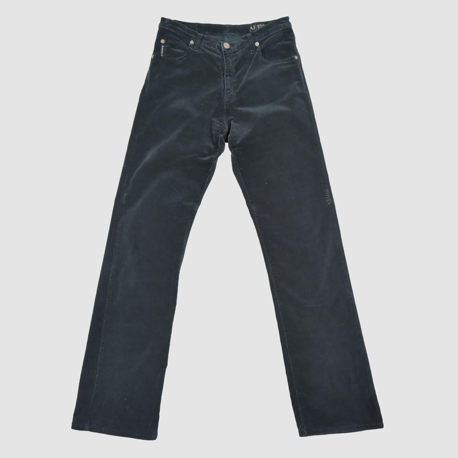 Armani Jeans Mens Black Corduroy Trousers Comfort Fit Made in Italy Size 29 by Armani Jeans – | RewearableUK