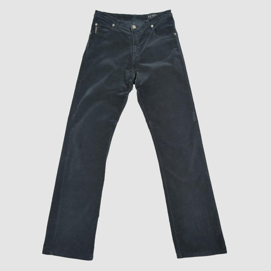 Armani Jeans Mens Black Corduroy Trousers Comfort Fit Made in Italy Size 29 by Armani Jeans – | RewearableUK