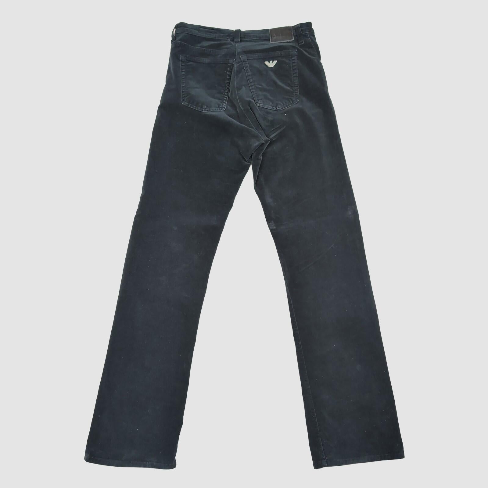 Armani Jeans Mens Black Corduroy Trousers Comfort Fit Made in Italy Size 29 by Armani Jeans – | RewearableUK