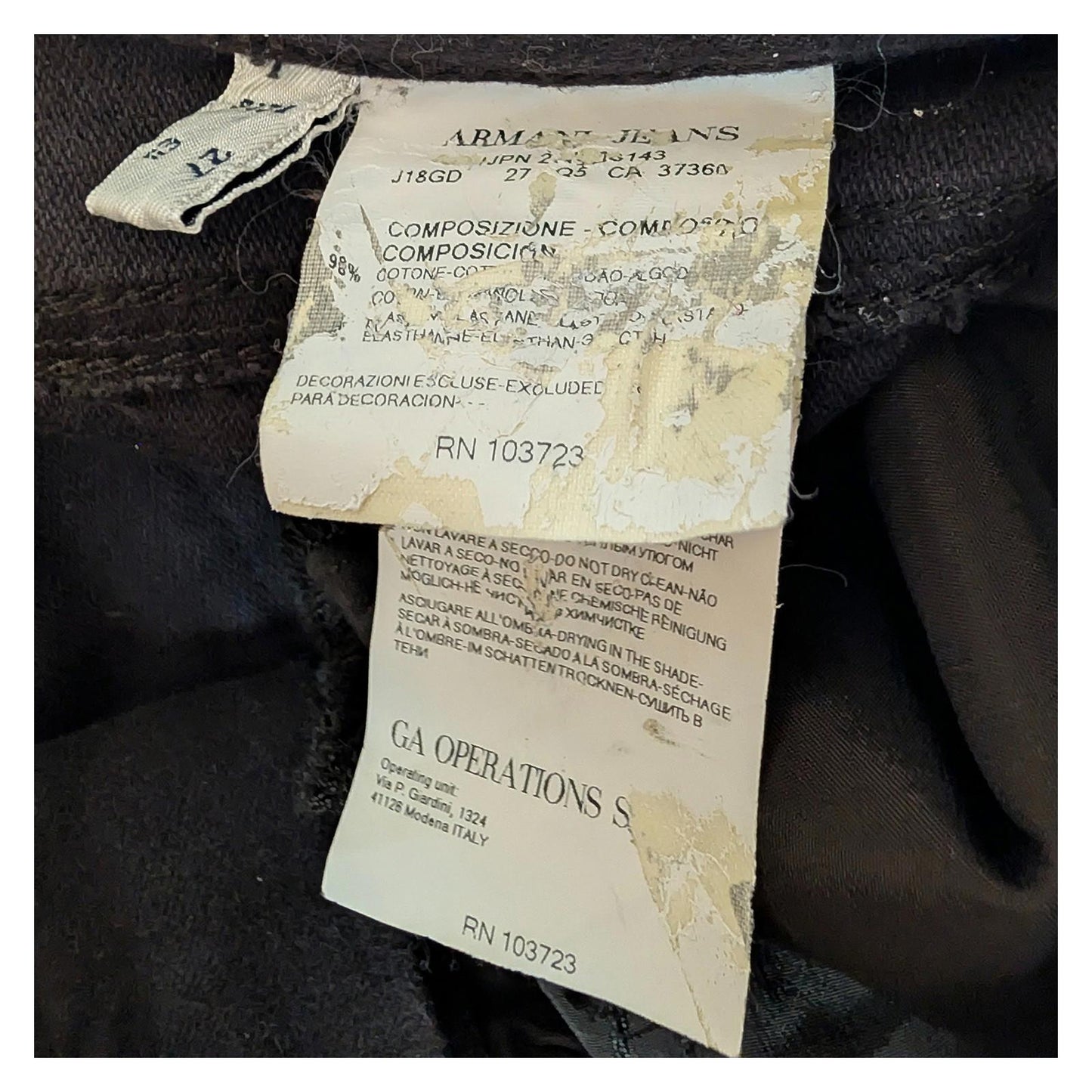 armani jeans womens dark brown soft stretch trousers slim pants size 27 by Armani Jeans – | RewearableUK