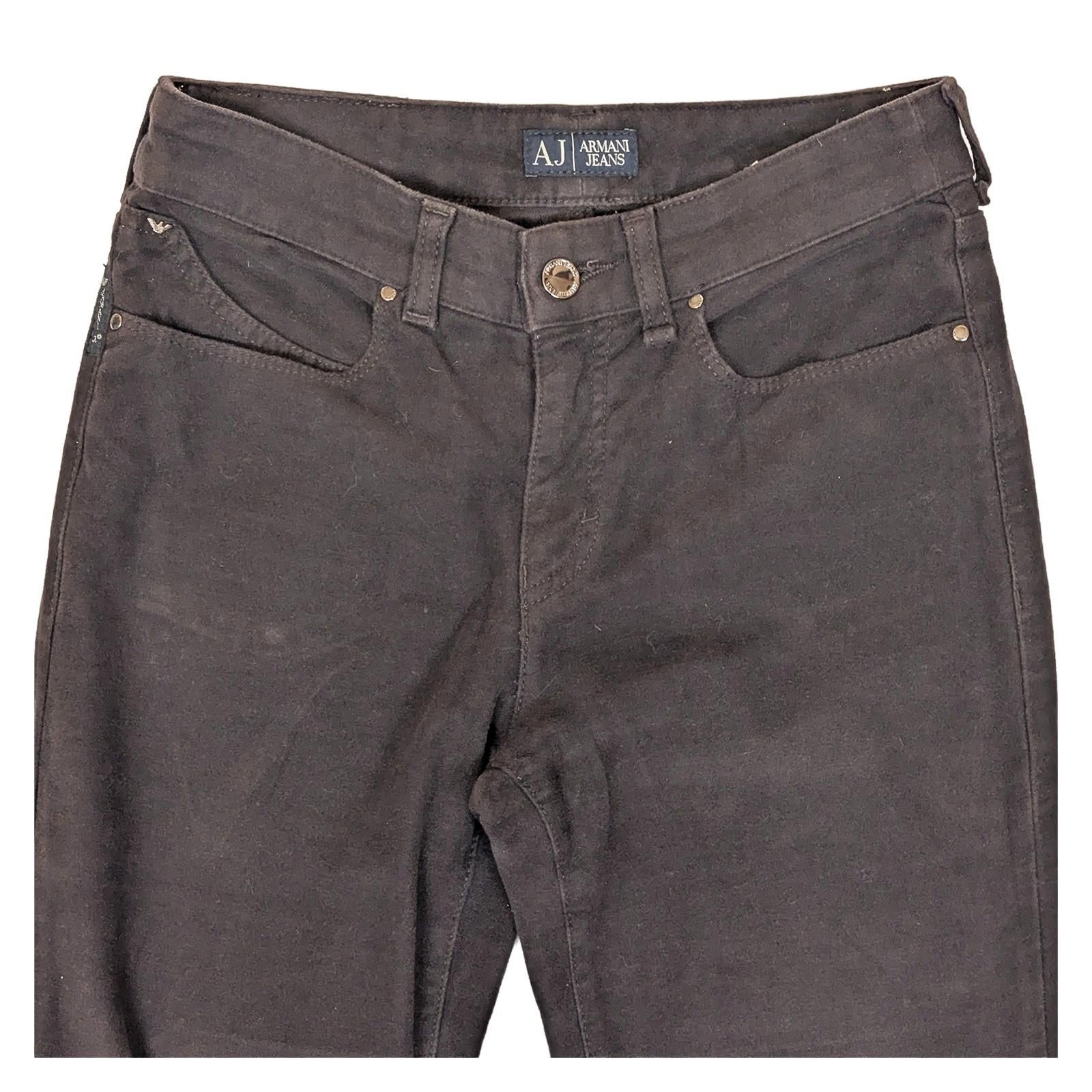 armani jeans womens dark brown soft stretch trousers slim pants size 27 by Armani Jeans – | RewearableUK