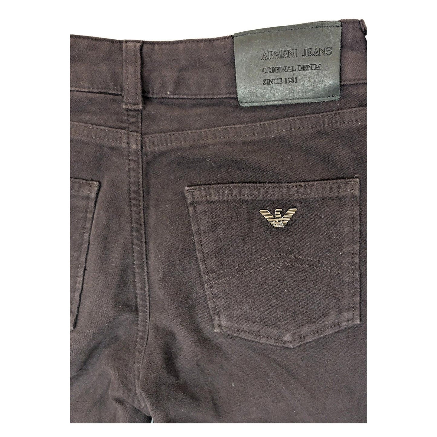 armani jeans womens dark brown soft stretch trousers slim pants size 27 by Armani Jeans – | RewearableUK