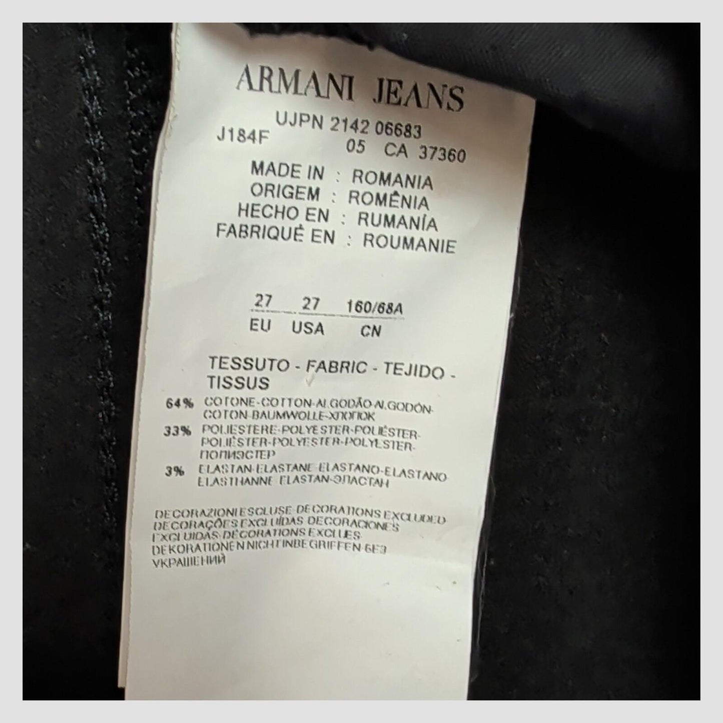 Armani Jeans Womens Grey Slim Fit Stretch Denim Jeans Size 27 by Armani Jeans – | RewearableUK