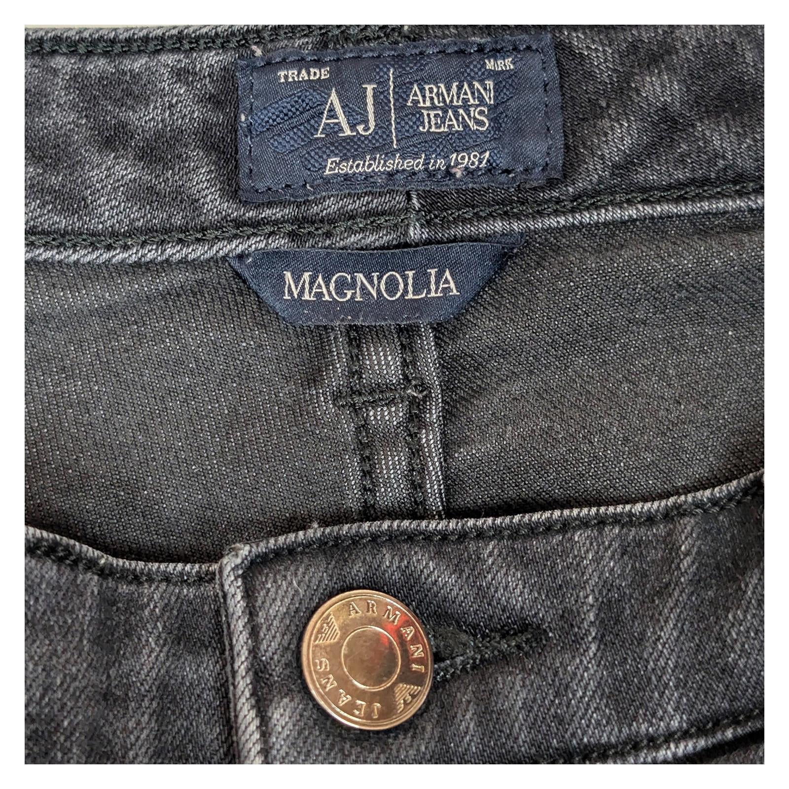 Armani Jeans Women's Magnolia Straight Leg W27 Black Studded Eagle Logo Stretch by Armani Jeans – | RewearableUK