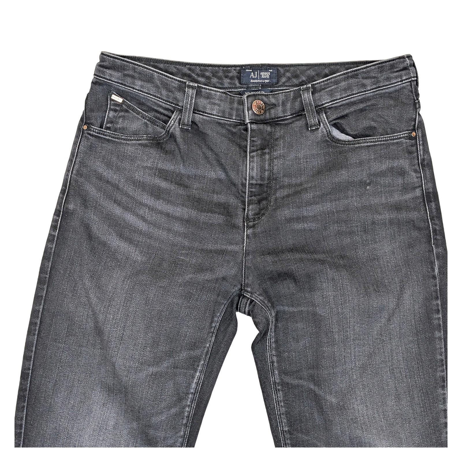 Armani Jeans Women's Magnolia Straight Leg W27 Black Studded Eagle Logo Stretch by Armani Jeans – | RewearableUK