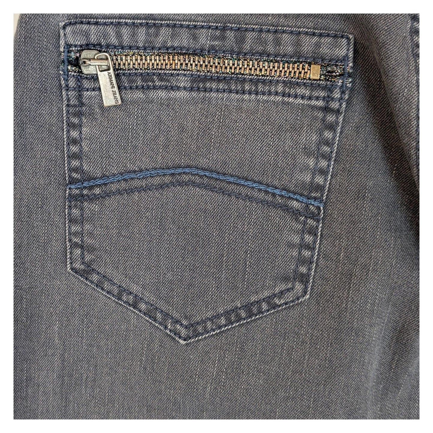 Armani Jeans Women's Slim Straight W28 Grey Zip Pockets Stretch Denim Authentic by Armani Jeans – | RewearableUK