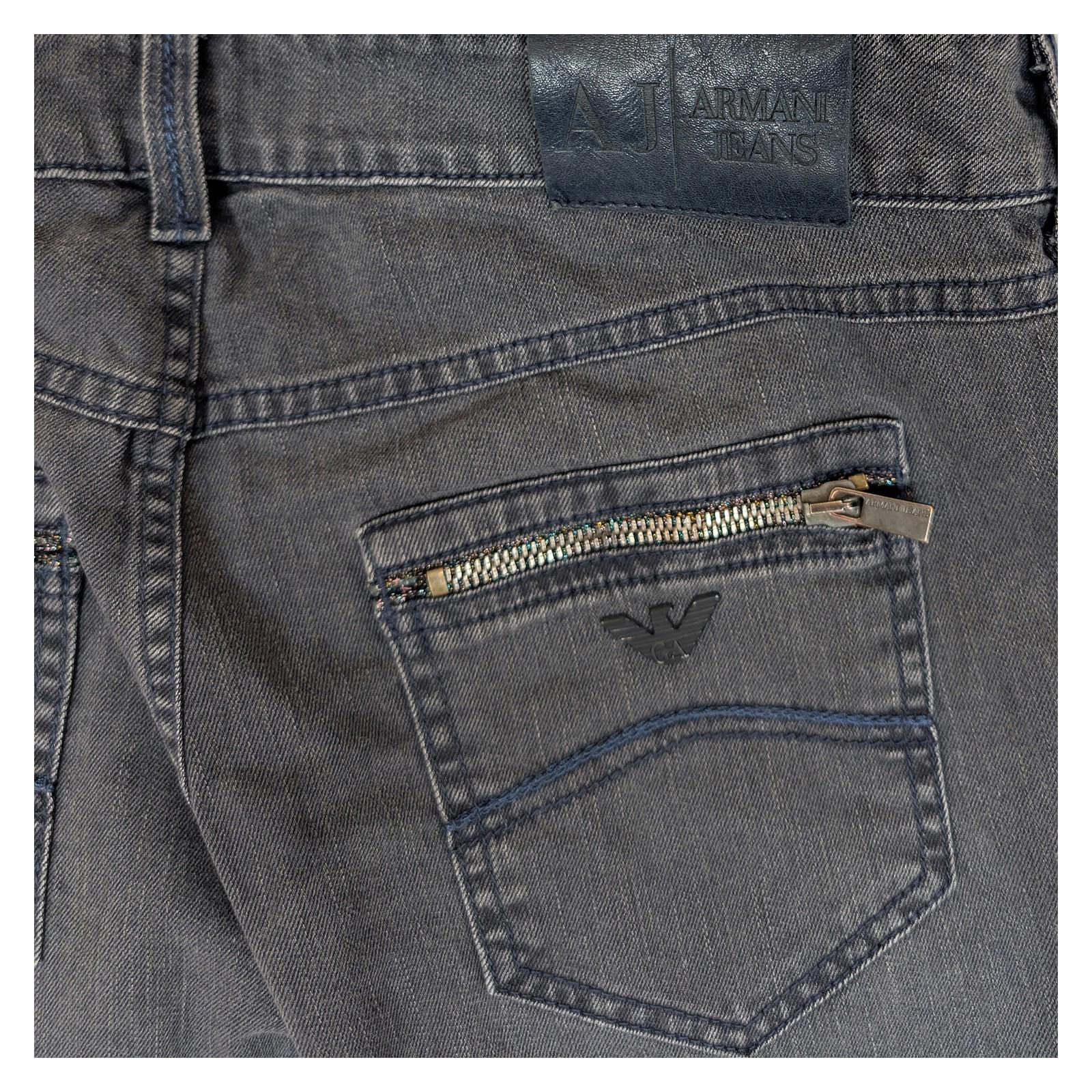 Armani Jeans Women's Slim Straight W28 Grey Zip Pockets Stretch Denim Authentic by Armani Jeans – | RewearableUK