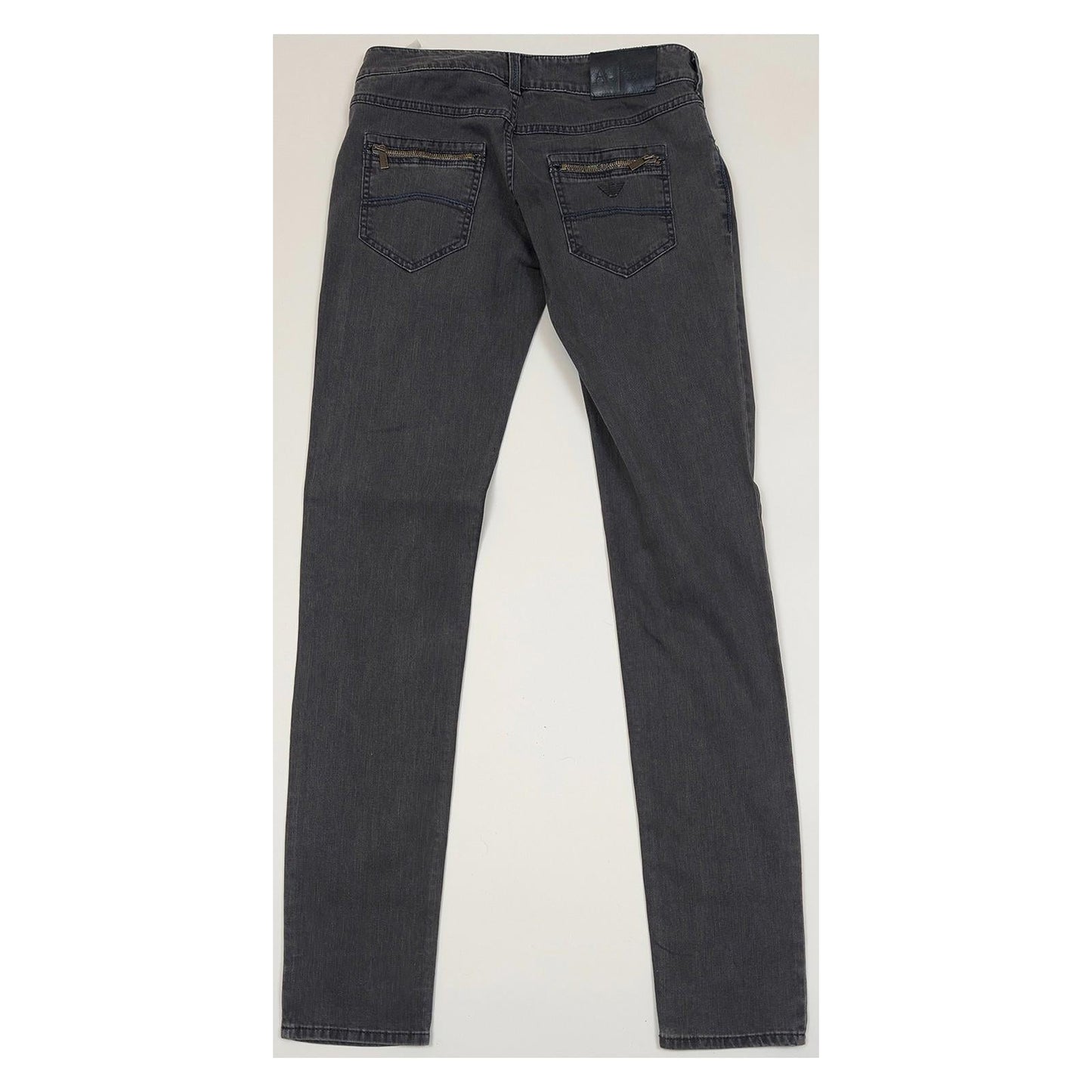 Armani Jeans Women's Slim Straight W28 Grey Zip Pockets Stretch Denim Authentic by Armani Jeans – | RewearableUK