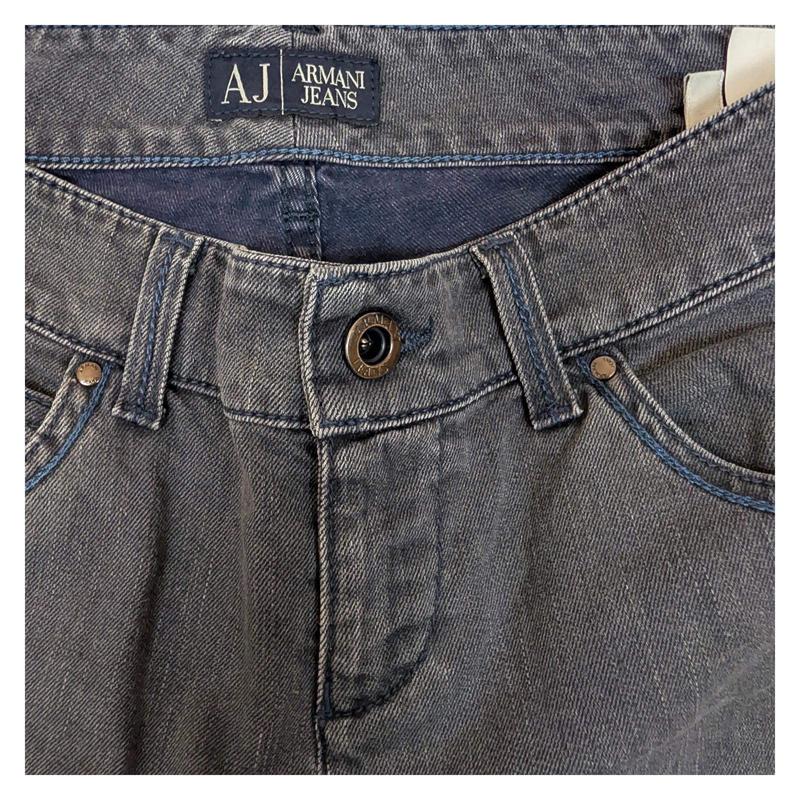 Armani Jeans Women's Slim Straight W28 Grey Zip Pockets Stretch Denim Authentic by Armani Jeans – | RewearableUK