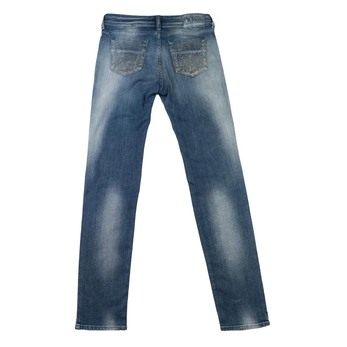 Armani Jeans Women's W29 Regular Fit Blue Denim Crystal Rhinestone Pockets Glam by Armani Jeans – | RewearableUK