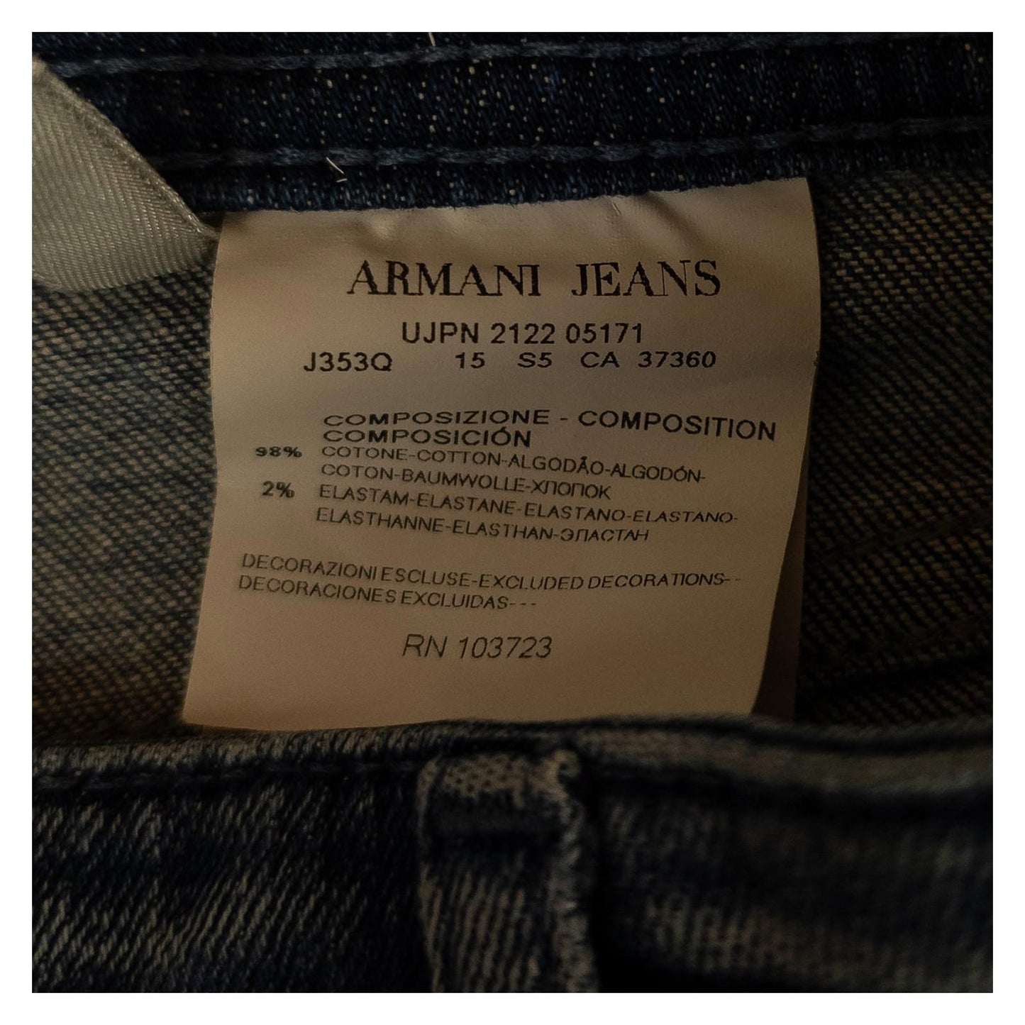 Armani Jeans Women's W29 Regular Fit Blue Denim Crystal Rhinestone Pockets Glam by Armani Jeans – | RewearableUK