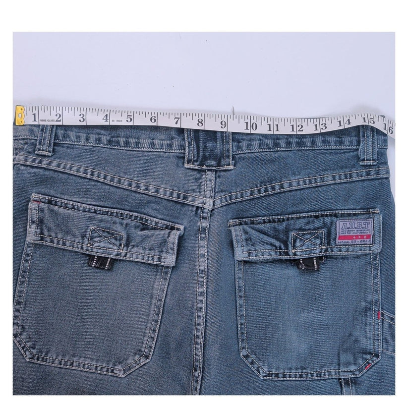 A.U.S.T Men's Carpenter Jeans Size S Blue Denim Baggy Utility Workwear – product photo 9 | RewearableUK