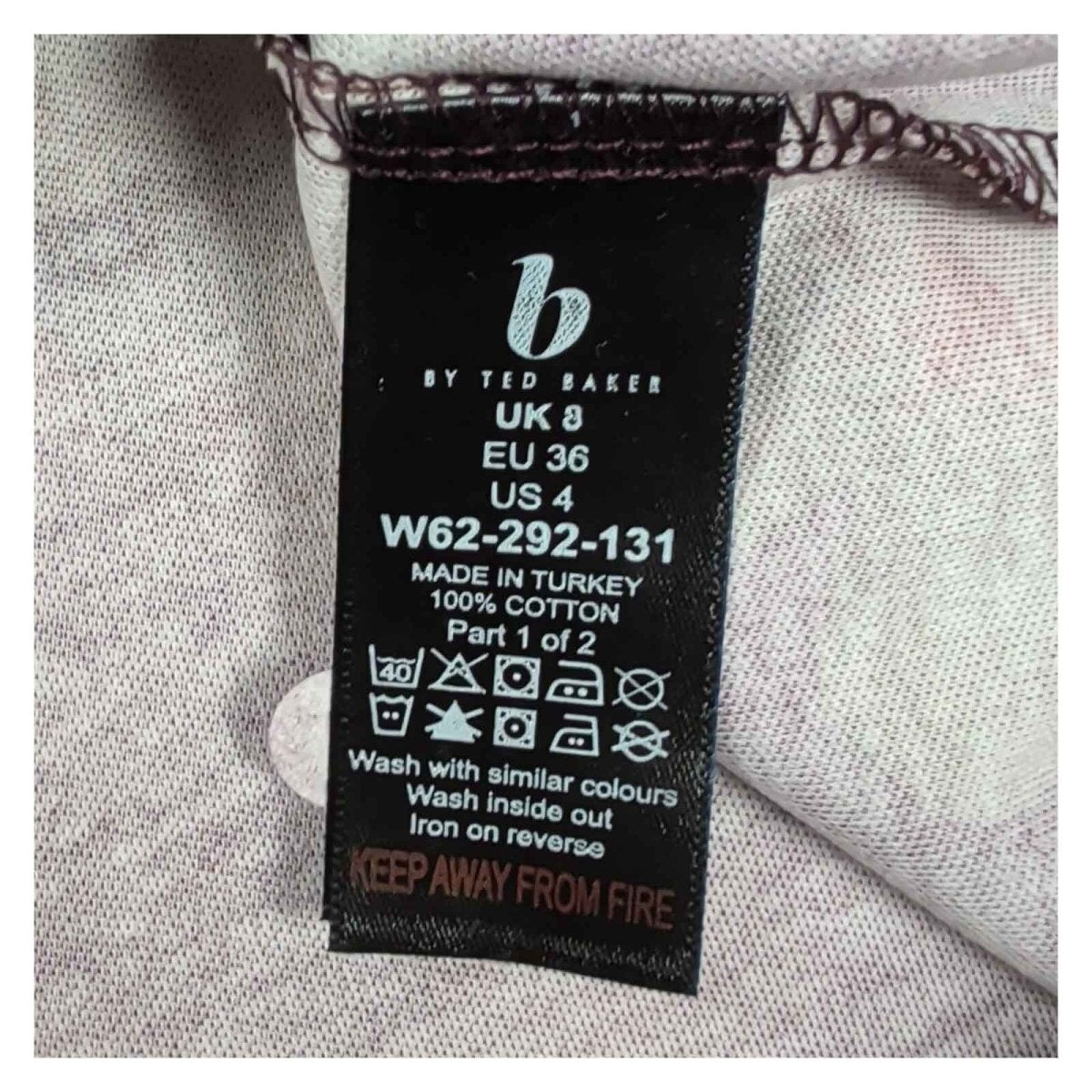 B by Ted Baker Floral Sweatshirt UK 8 Burgundy Cotton Long Sleeve NWT – product photo 7 | RewearableUK