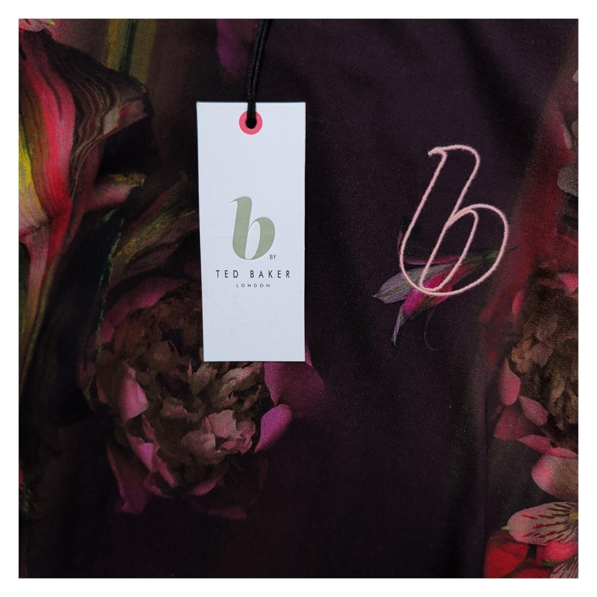 B by Ted Baker Floral Sweatshirt UK 8 Burgundy Cotton Long Sleeve NWT – product photo 3 | RewearableUK